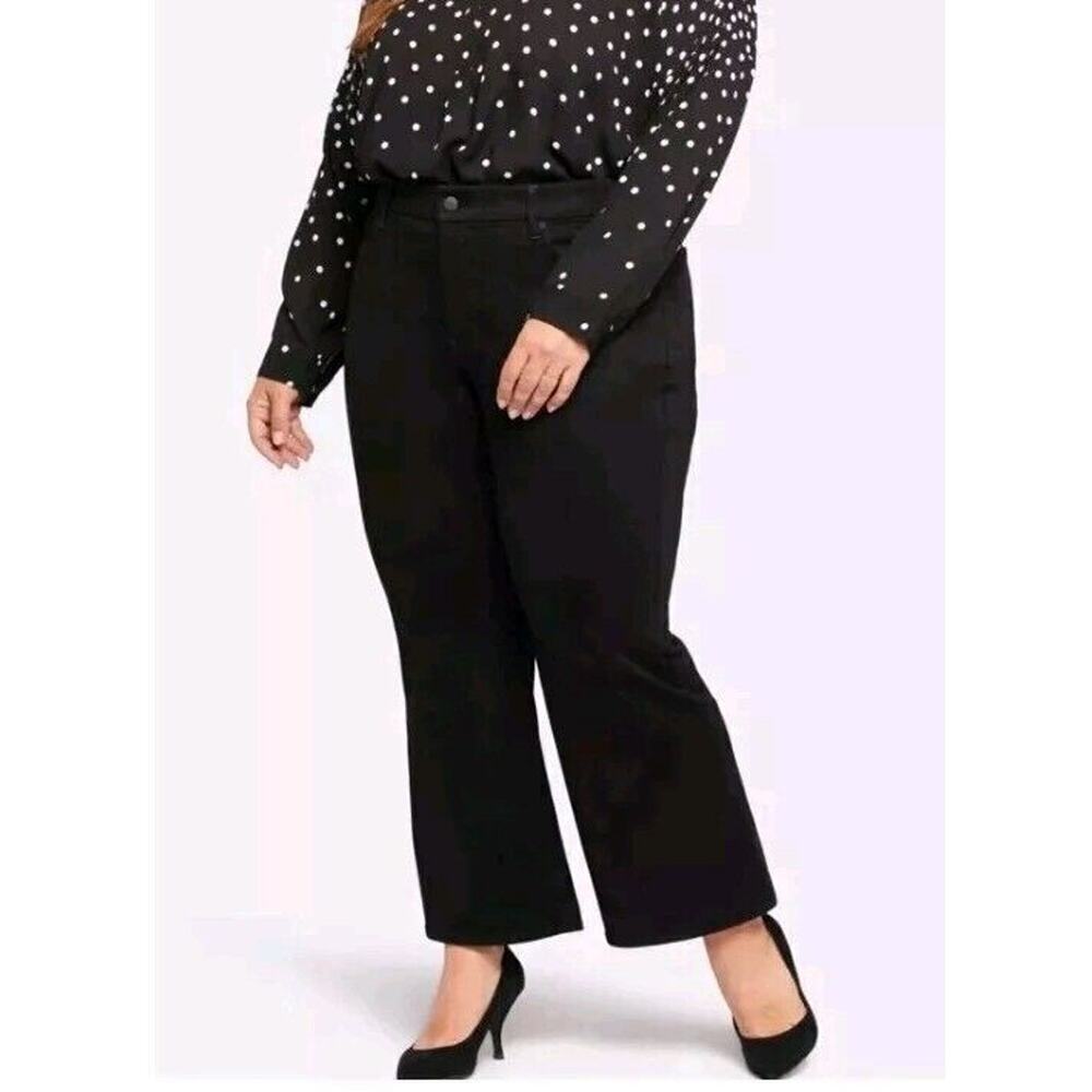 NYDJ Waist Match Relaxed Flare‎ Jeans New Sz PL 14-16 36x26 Black Stretch $119